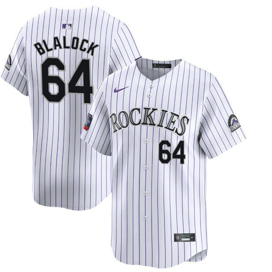 Bradley Blalock Colorado Rockies 2024 White Home Limited Player Jersey