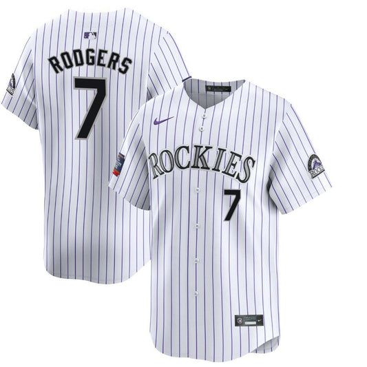 Brendan Rodgers Colorado Rockies 2024 White Home Limited Player Jersey