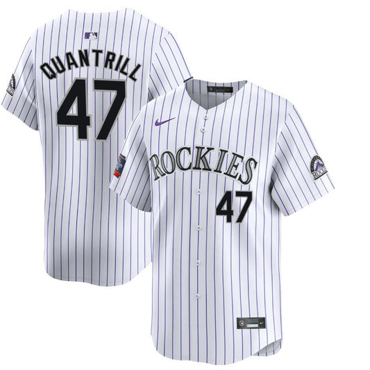 Cal Quantrill Colorado Rockies 2024 White Home Limited Player Jersey