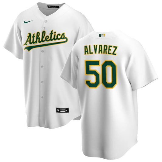Armando Alvarez Oakland Athletics 2024 Home Replica White Jersey