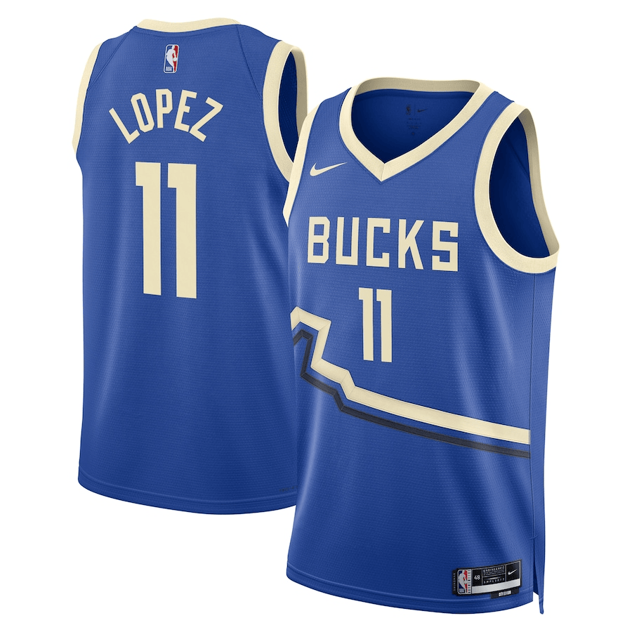 Brook Lopez Milwaukee Bucks 2024-2025 City Edition Swingman Blue Jersey
