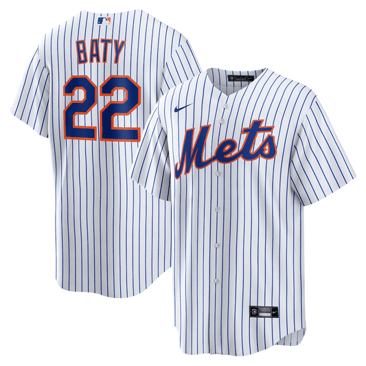 Brett Baty New York Mets 2024-2025 Home Player White Jersey