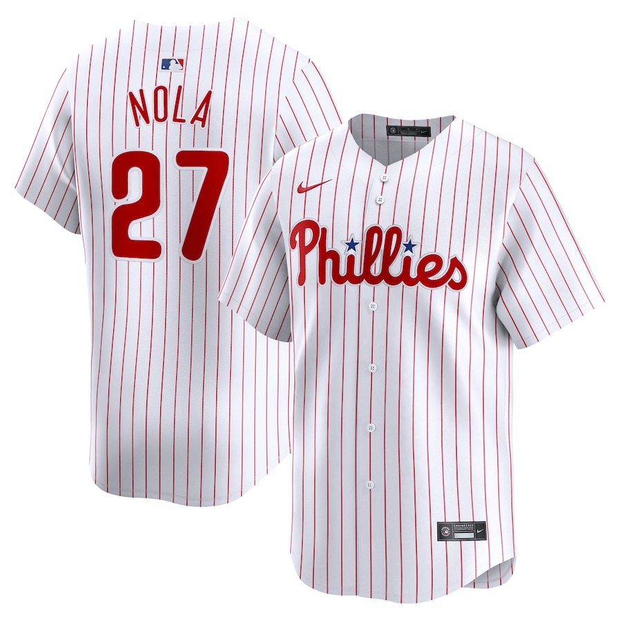 Aaron Nola Philadelphia Phillies 2024-2025 Home Player Name White Jersey
