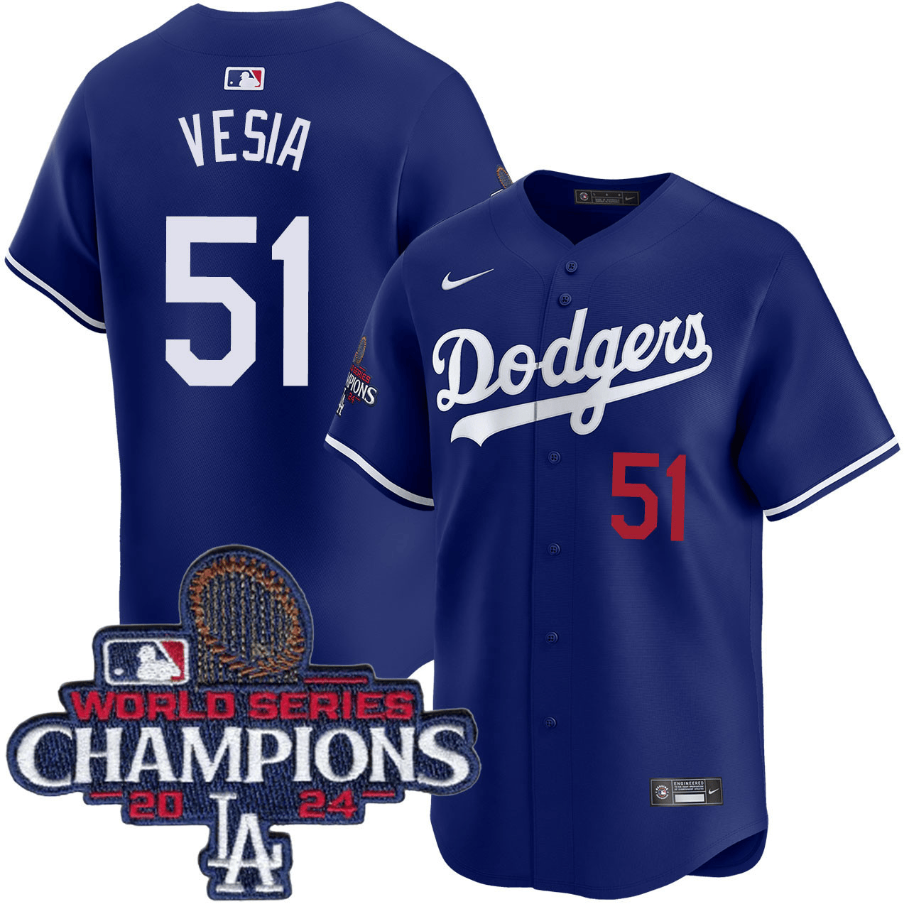 Alex Vesia Los Angeles Dodgers 2024 Alternate Limited World Series Champions Royal Jersey