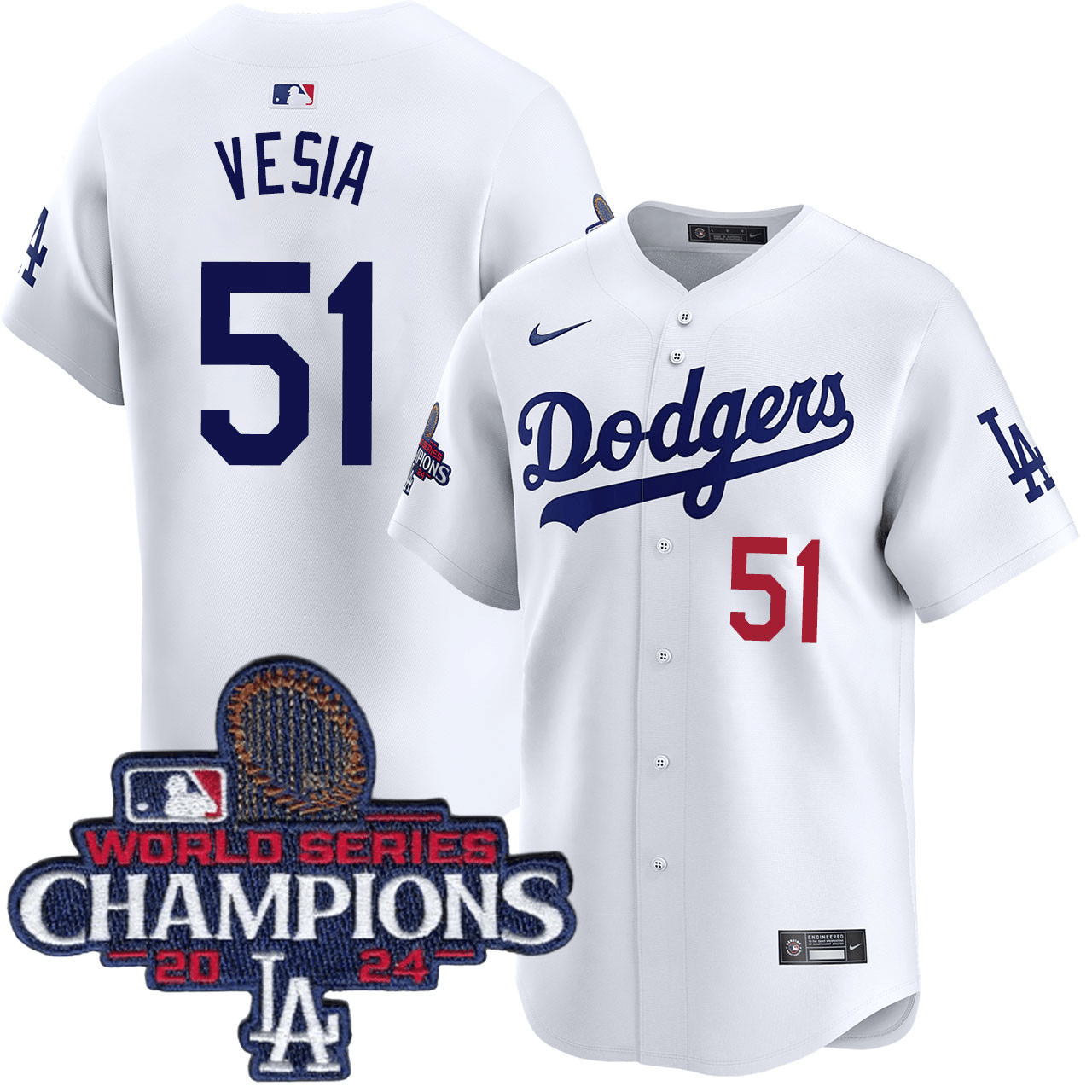 Alex Vesia Los Angeles Dodgers 2024 Home Limited World Series Champions White Jersey