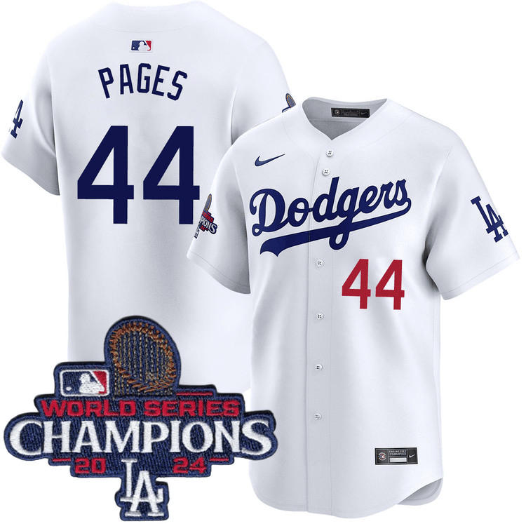Andy Pages Los Angeles Dodgers 2024 Home Limited World Series Champions White Jersey