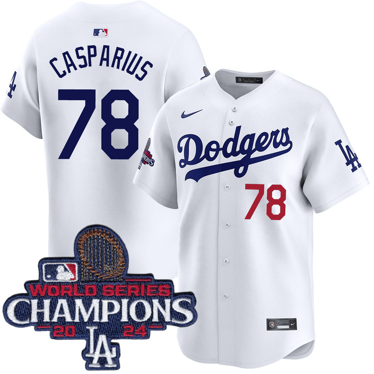 Ben Casparius Los Angeles Dodgers 2024 Home Limited World Series Champions White Jersey