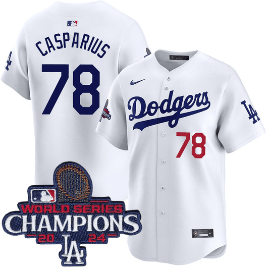 Ben Casparius Los Angeles Dodgers 2024 Home Limited World Series Champions White Jersey