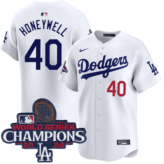 Brent Honeywell Los Angeles Dodgers 2024 Home Limited World Series Champions White Jersey