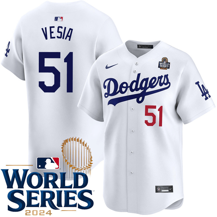 Alex Vesia Los Angeles Dodgers 2024 Home Limited World Series White Jersey