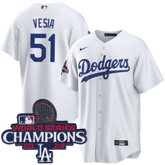 Alex Vesia Los Angeles Dodgers 2024 Home World Series Champions White Jersey