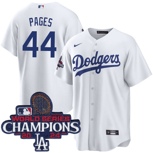 Andy Pages Los Angeles Dodgers 2024 Home World Series Champions White Jersey