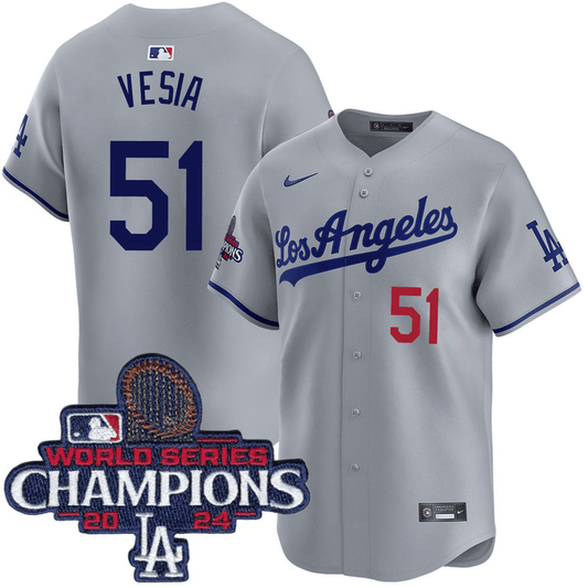 Alex Vesia Los Angeles Dodgers 2024 Road Limited World Series Champions Grey Jersey