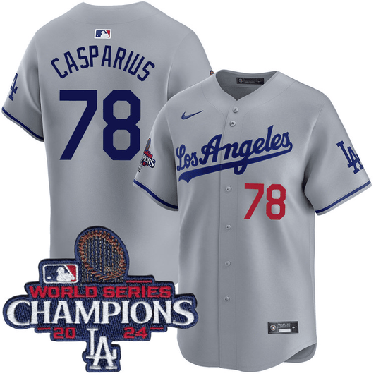 Ben Casparius Los Angeles Dodgers 2024 Road Limited World Series Champions Grey Jersey