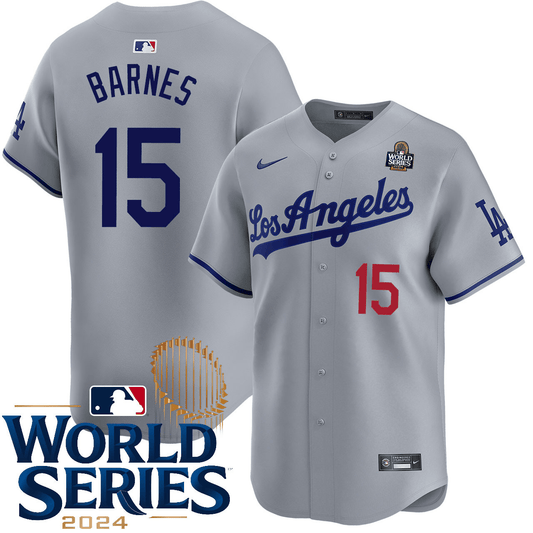 Austin Barnes Los Angeles Dodgers 2024 Road Limited World Series Grey Jersey
