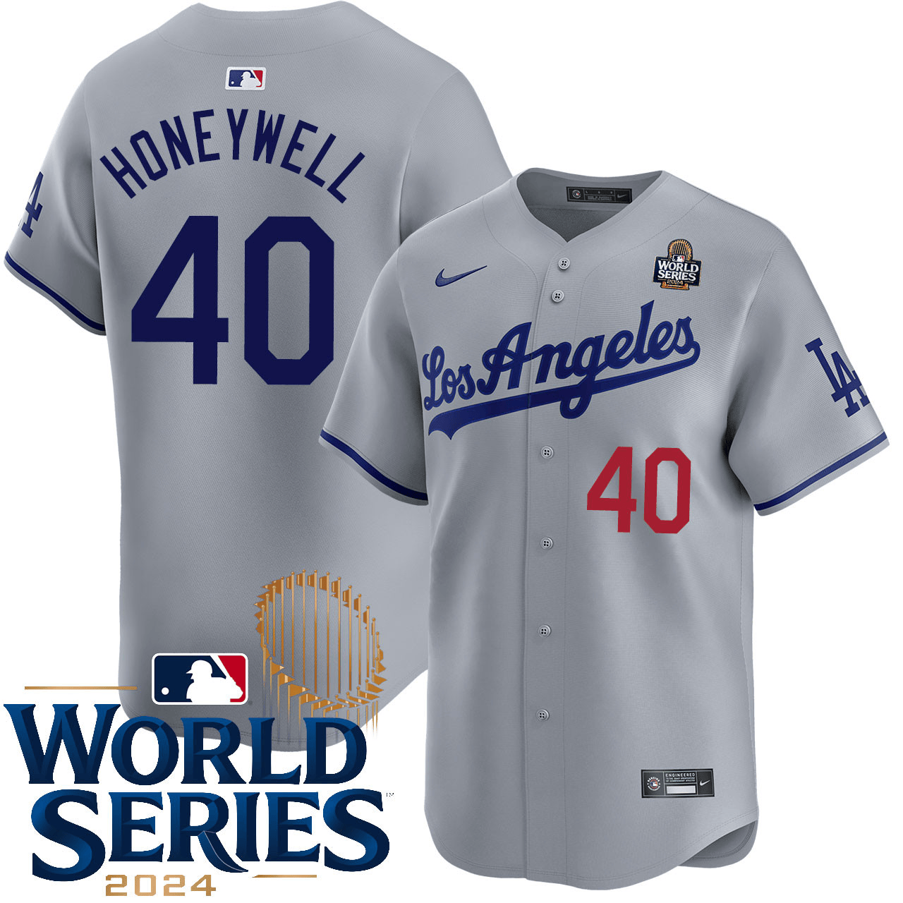 Brent Honeywell Los Angeles Dodgers 2024 Road Limited World Series Grey Jersey