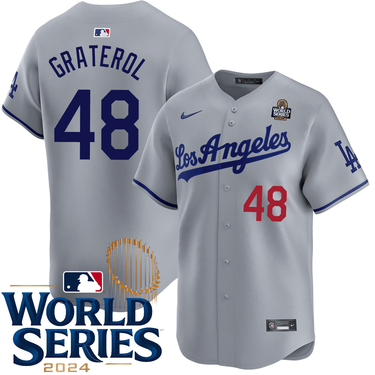 Brusdar Graterol Los Angeles Dodgers 2024 Road Limited World Series Grey Jersey