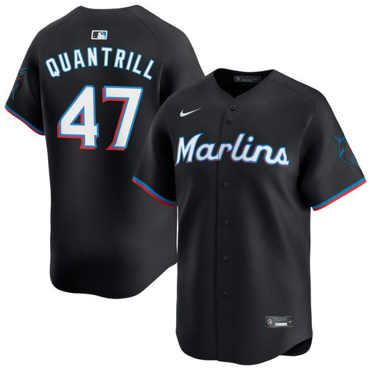 Cal Quantrill Miami Marlins 2025 Alternate Limited Jersey – Black