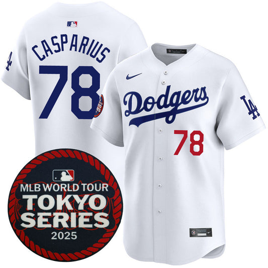 Ben Casparius Los Angeles Dodgers 2025 Home Tokyo Series Jersey - White