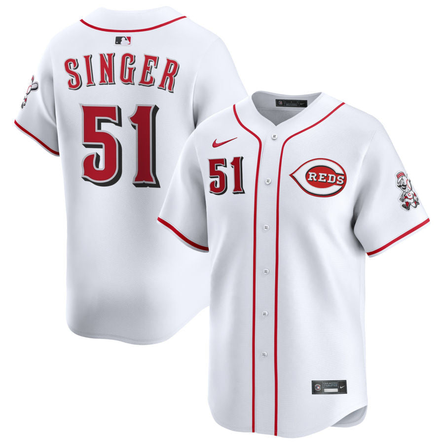 Brady Singer Cincinnati Reds 2025 Home Limited Jersey - White
