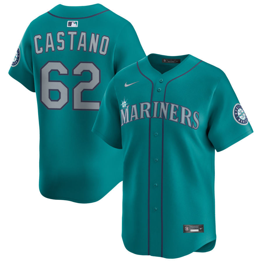 Blas Castano Seattle Mariners 2025 Alternate Limited Jersey - Aqua