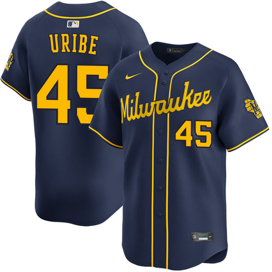 Abener Uribe Milwaukee Brewers 2025 Alternate Limited Jersey - Navy