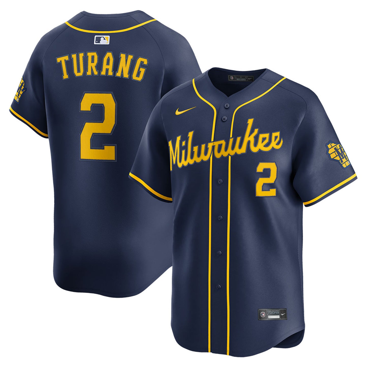 Brice Turang Milwaukee Brewers 2025 Alternate Limited Jersey - Navy