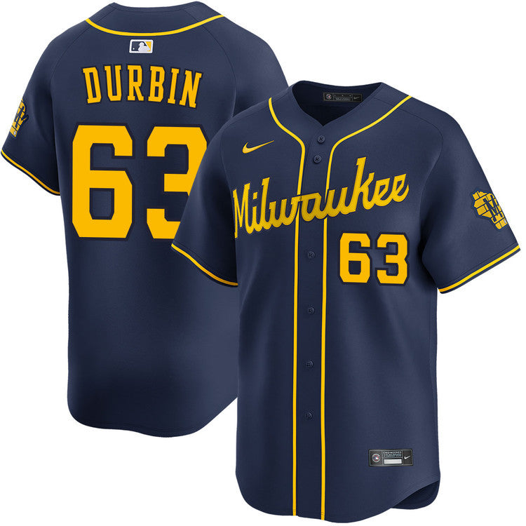 Caled Durbin Milwaukee Brewers 2025 Alternate Limited Jersey - Navy