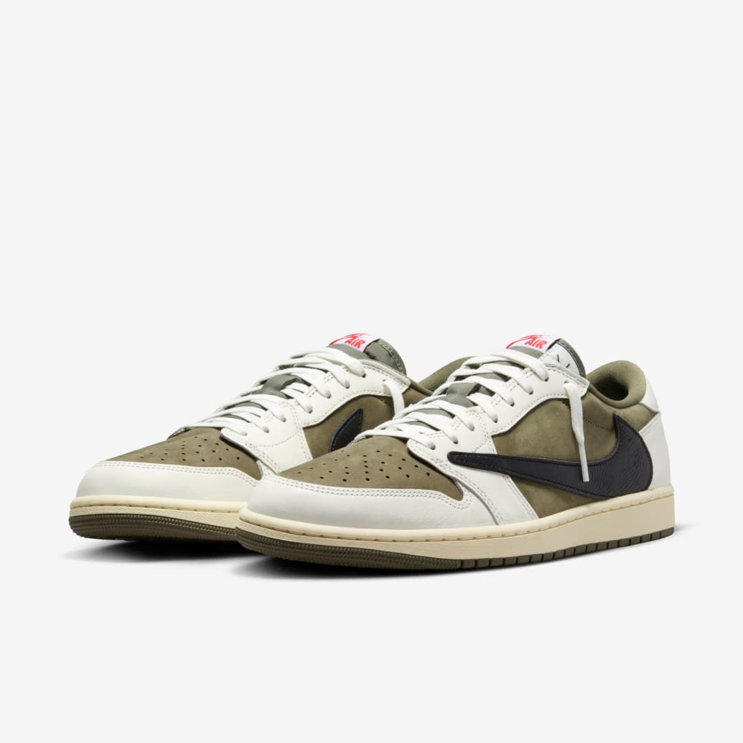 Men's Travis Scott x Air Jordan 1 Low ' Medium Olive' Shoes