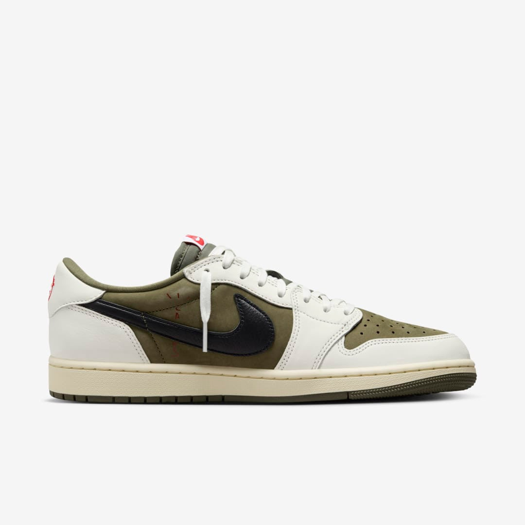 Men's Travis Scott x Air Jordan 1 Low ' Medium Olive' Shoes