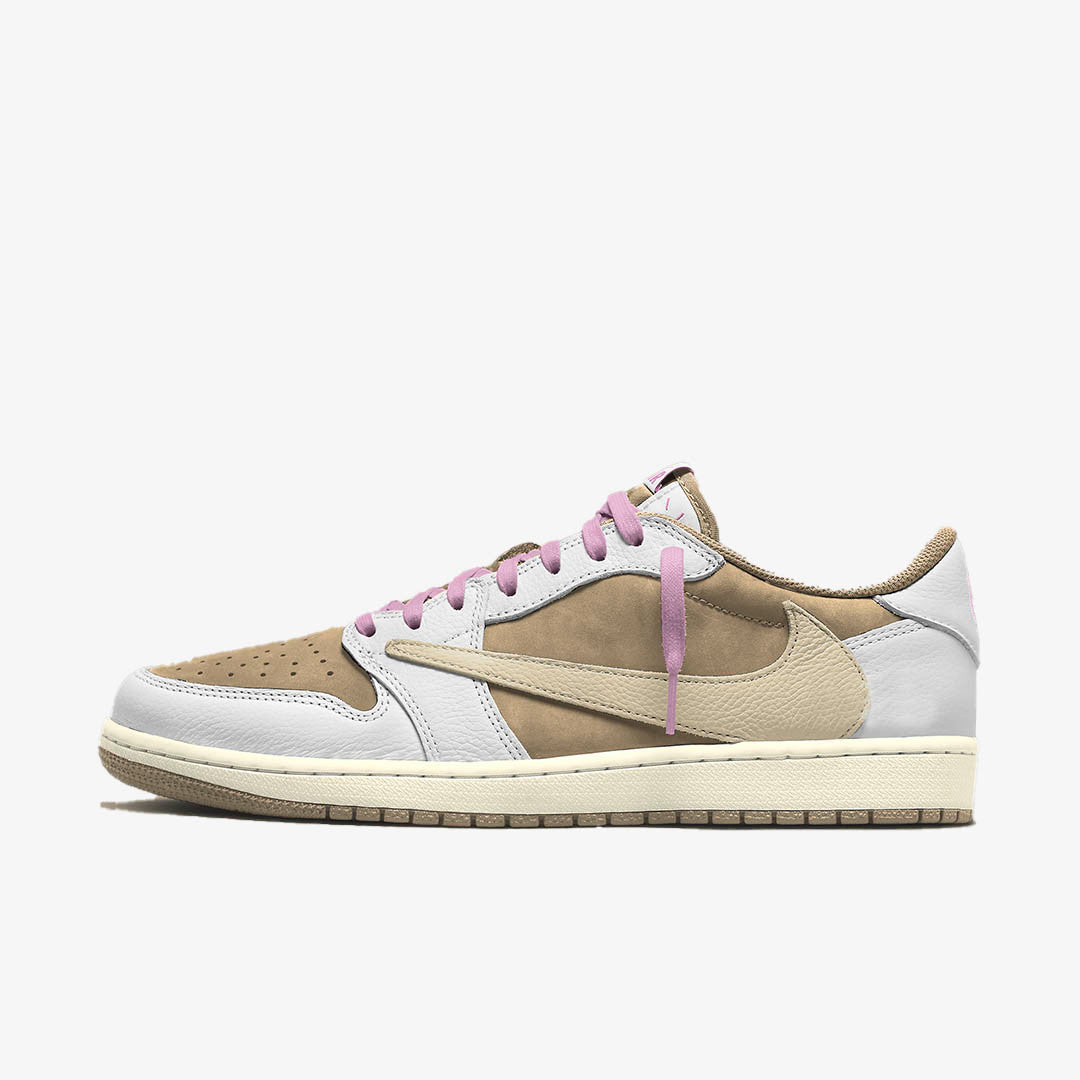Men's Travis Scott x Air Jordan 1 Low 'Sail Shy Pink' Shoes