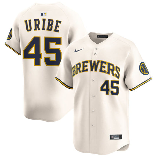 Abner Uribe Milwaukee Brewers 2025 Home Limited Jersey - Cream