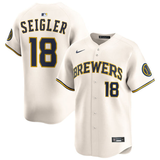Anthony Seigler Milwaukee Brewers 2025 Home Limited Jersey - Cream