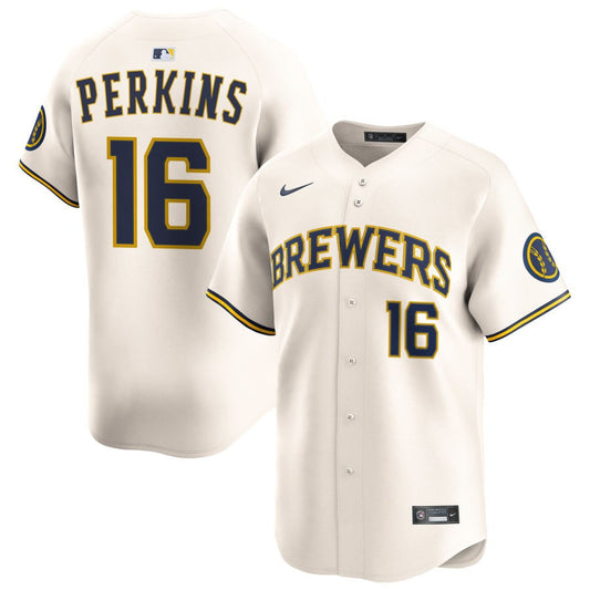 Blake Perkins Milwaukee Brewers 2025 Home Limited Jersey - Cream