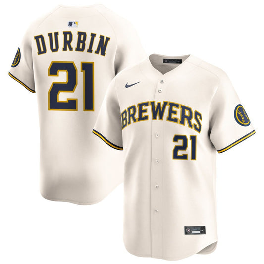 Caleb Durbin Milwaukee Brewers 2025 Home Limited Jersey - Cream