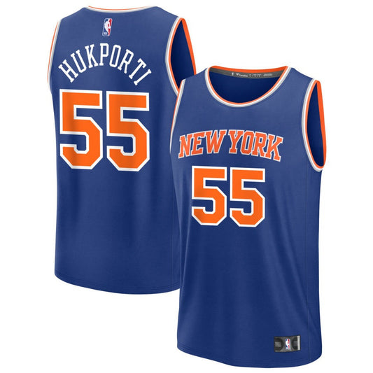 Ariel Hukporti New York Knicks 2025 Icon Edition Fast Break Jersey - Blue