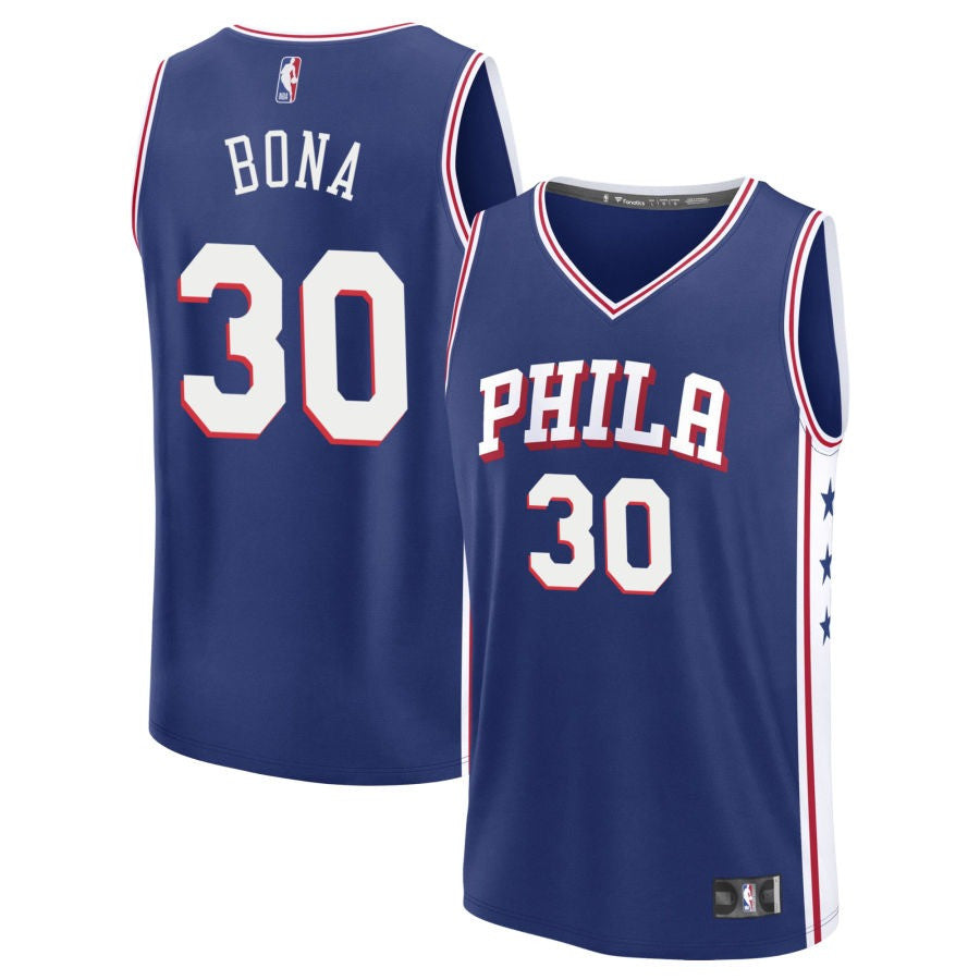 Adem Bona Philadelphia 76ers 2025 Icon Edition Fast Break Jersey - Blue