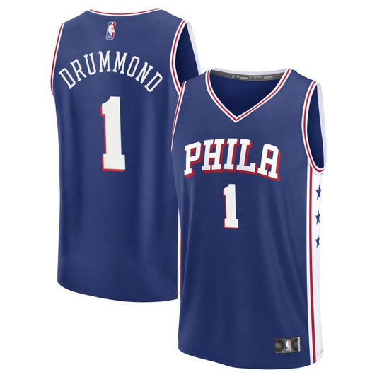 Andre Drummond Philadelphia 76ers 2025 Icon Edition Fast Break Jersey - Blue