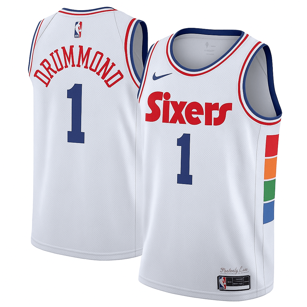 Andre Drummond Philadelphia 76ers 2025 City Edition Swingman Jersey - White
