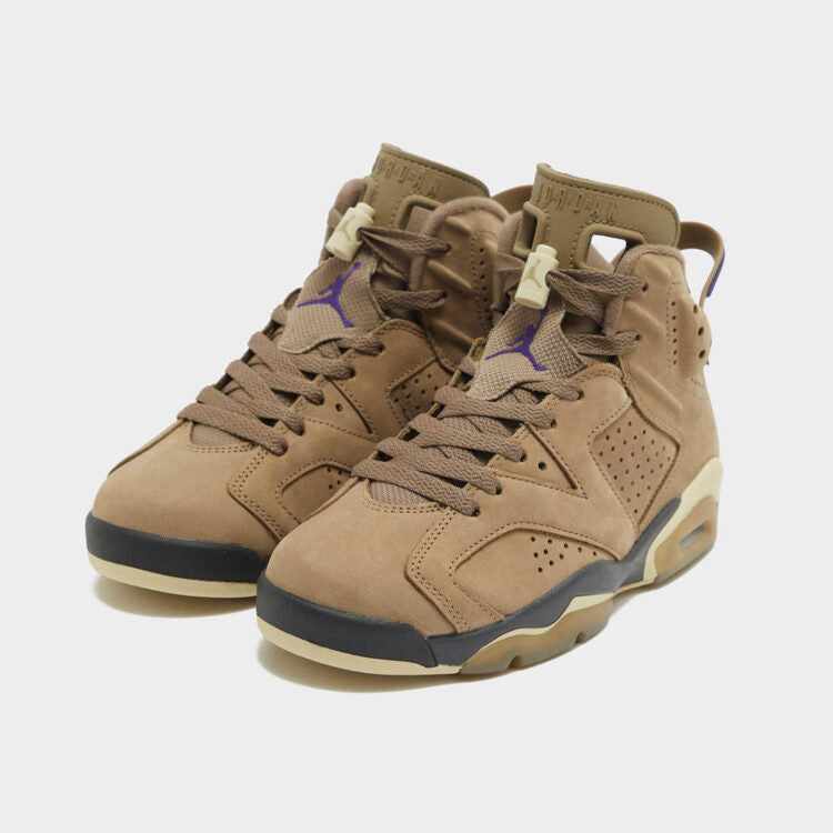 Men's Air Jordan 6 Brown Kelp Shoes