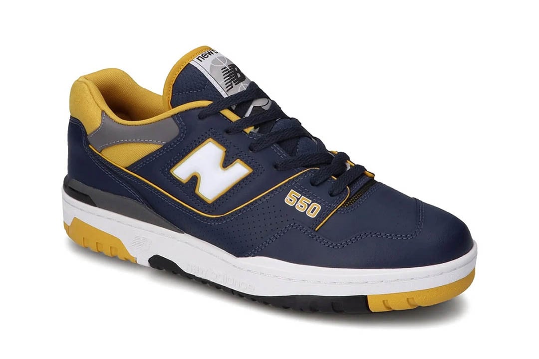 Men's New Balance 550 Navy Yellow Shoes