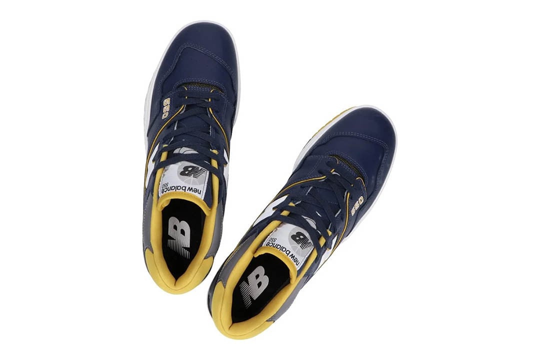 Men's New Balance 550 Navy Yellow Shoes