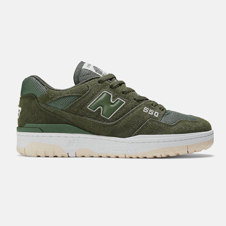 Men's New Balance 550 Olive Suede Shoes