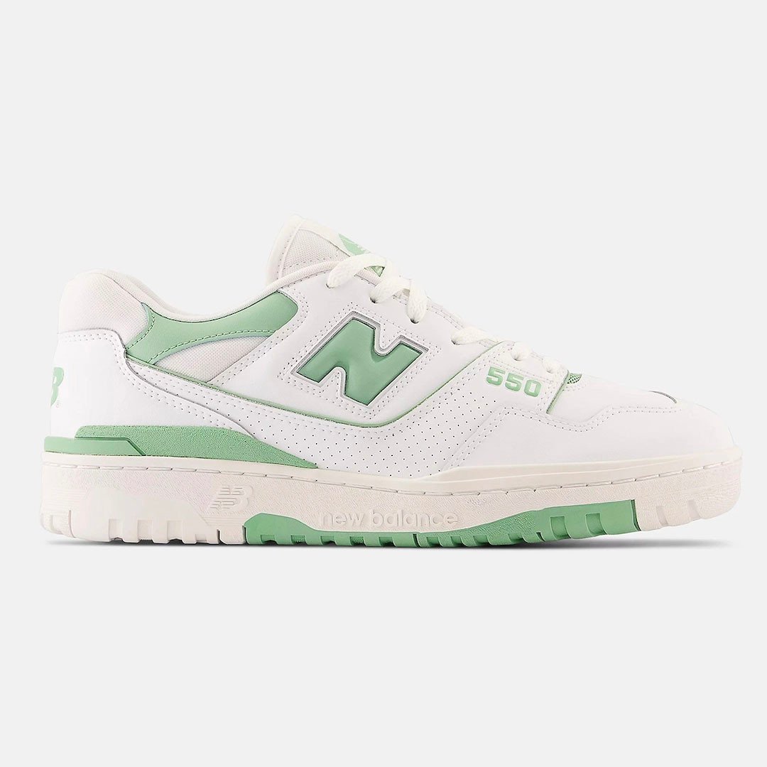 Men's New Balance 550 White Mint Green Shoes