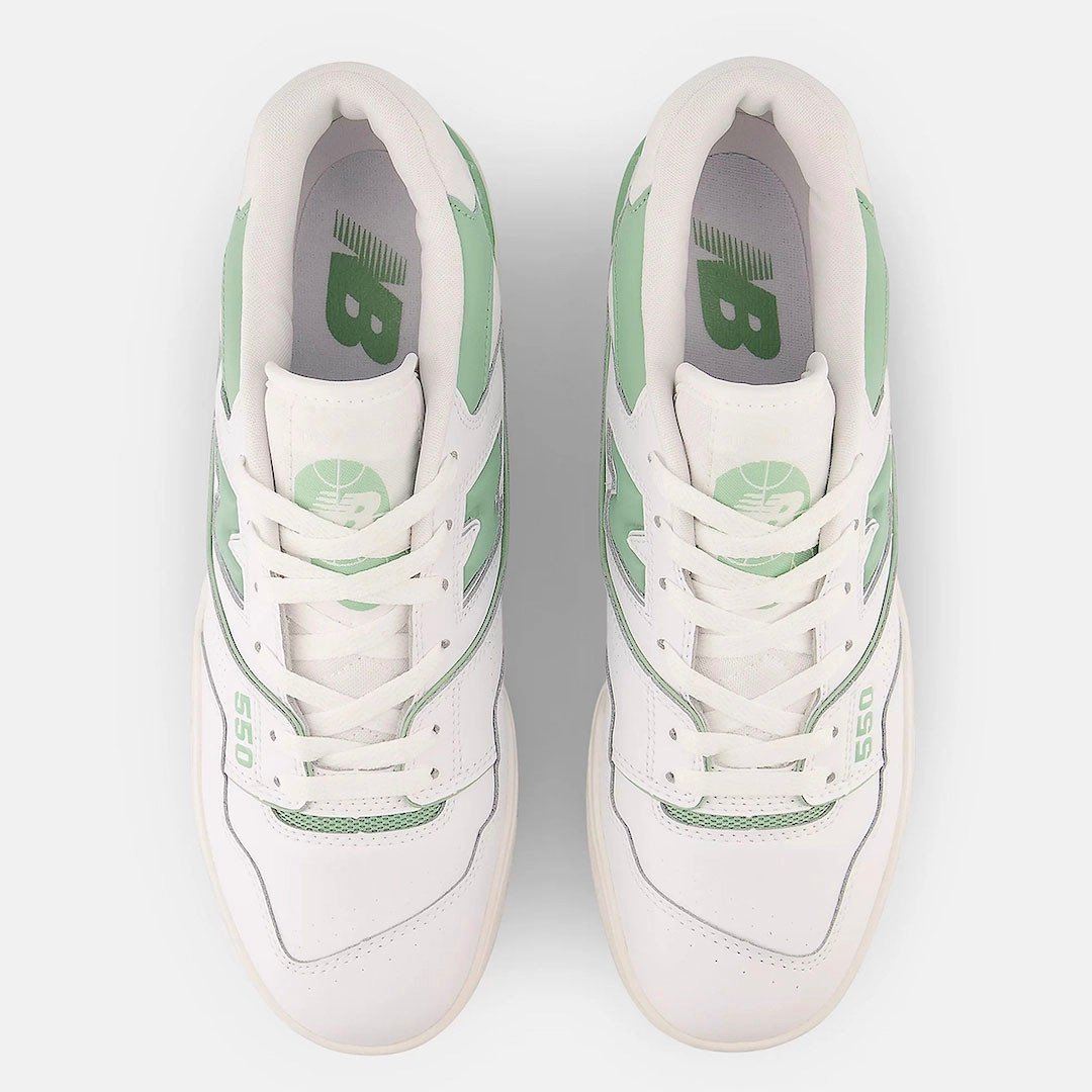 Men's New Balance 550 White Mint Green Shoes