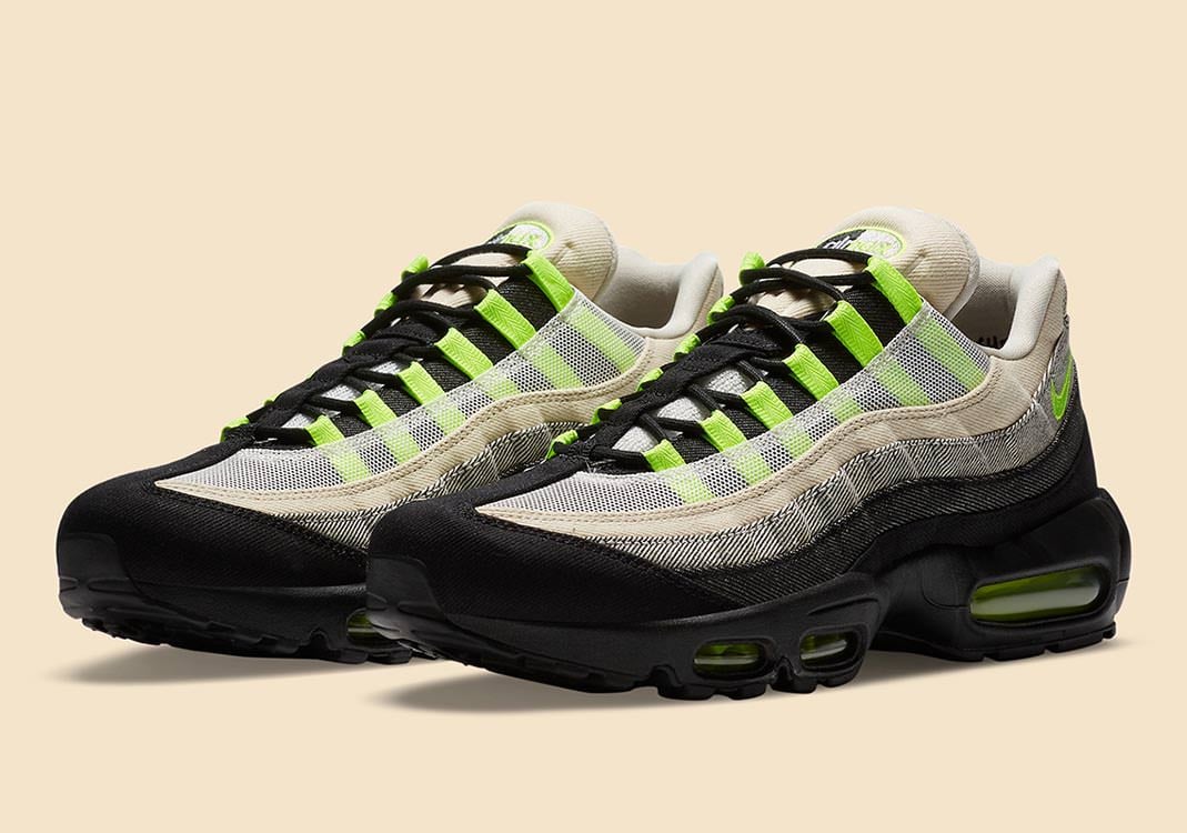 Men's Nike Air Max 95 Black Summit White-Volt Shoes