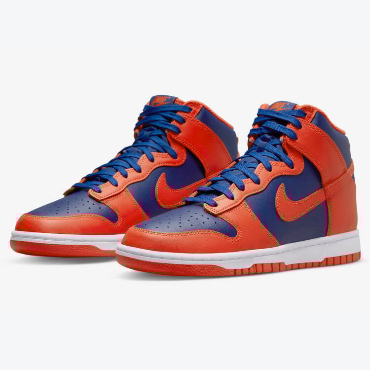 Men's Nike Dunk High Blue And Orange Shoes