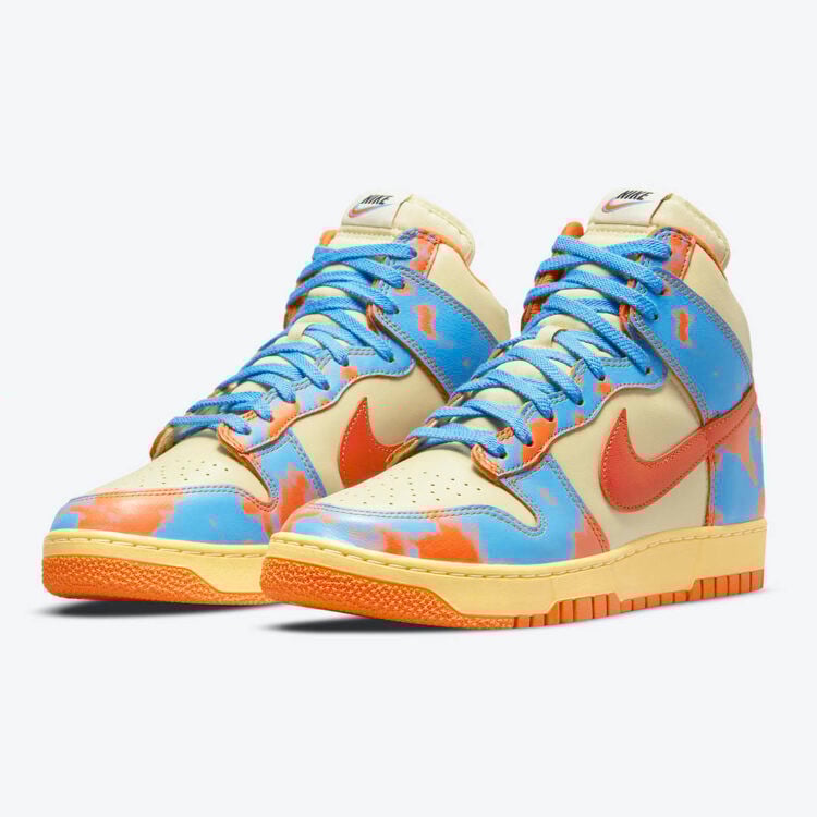 Men's Nike Dunk High Orange Acid Wash Shoes