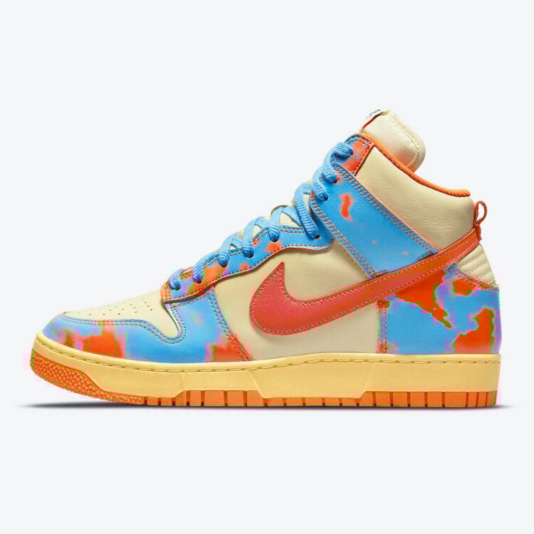 Men's Nike Dunk High Orange Acid Wash Shoes