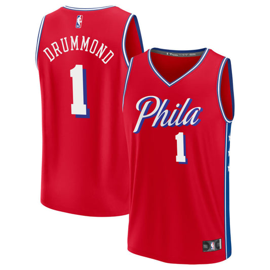 Andre Drummond Philadelphia 76ers 2025 Fast Break Statement Edition Jersey - Red